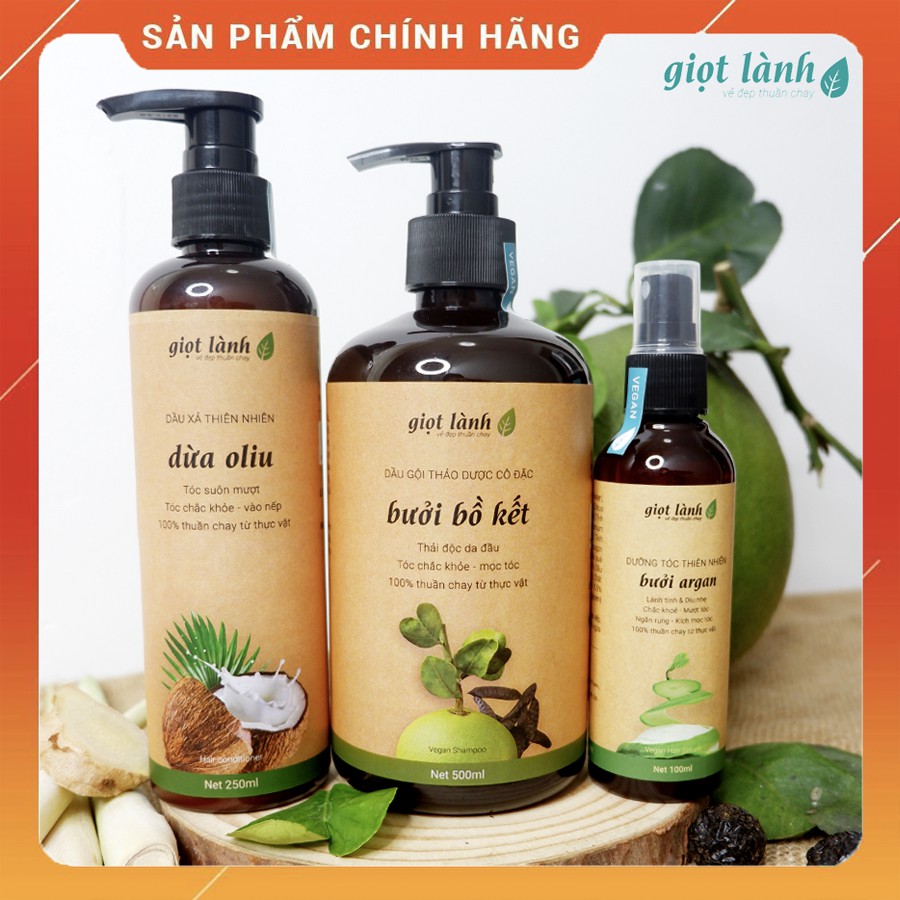 Dầu Xả Thiên Nhiên Dừa Oliu - Giảm Xơ Rối, Chẻ Ngọn Giọt Lành 250ML