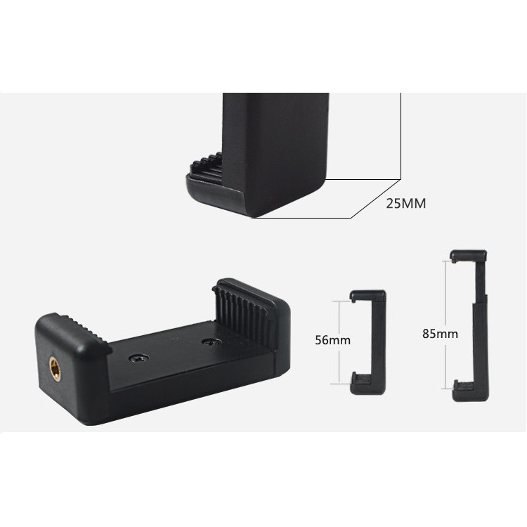 Đầu Kẹp Điện Thoại Loại Xịn có đệm cao su Dùng Cho Chân Máy Ảnh, Tripod Ren Chuẩn 1/4 CHỮ E - ADP118