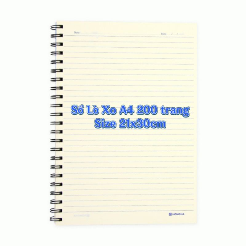 Sổ Lò Xo A4 200 trang giấy kẻ ngang