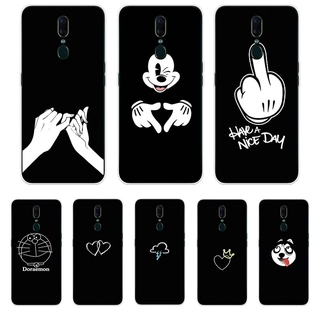 Ốp Lưng Oppo F7 F9 F11 Pro TPU mềm Case Cá tính đen tuyền Two