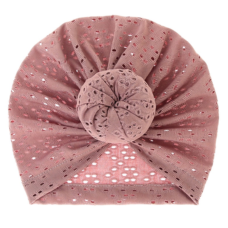 Mũ turban màu trơn thiết kế mới thoáng khí thời trang mùa hè cho bé