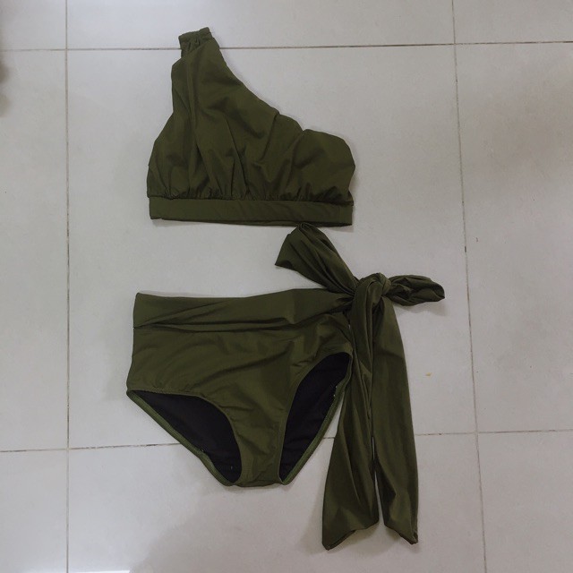 Bikini NỮ HOÀNG áo lệch vai, quần cột nơ dài sang chảnh nhiều màu