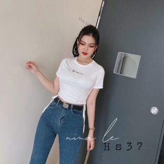 Áo Crotop Dây Rút 2 Bên Hông Tay Ngắn