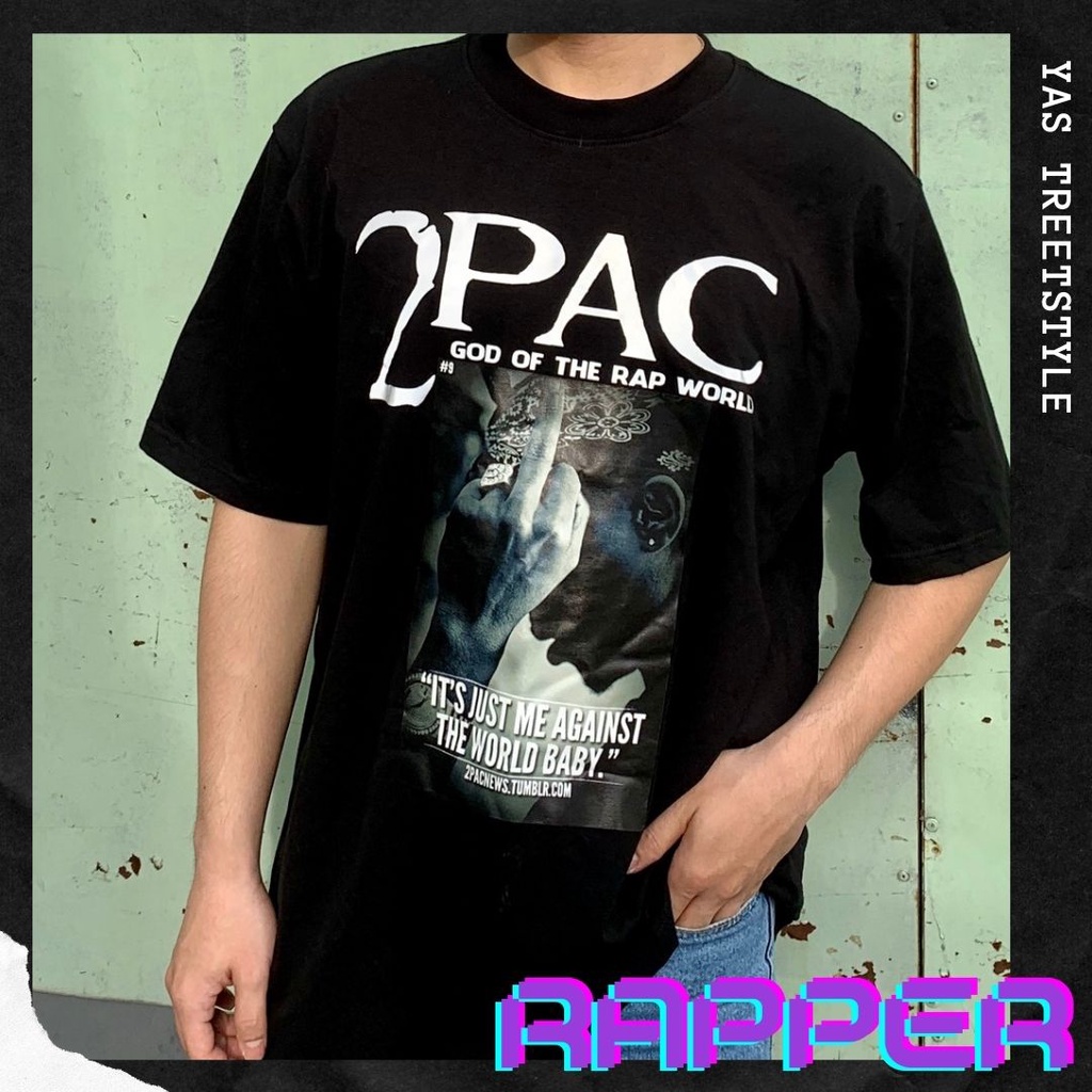 Áo thun tay lỡ form rộng rapper 2PAC - YAS.STREETSTYLE, phông unisex form rộng nam nữ HÌNH IN SIÊU BỀN - KHÔNG TRÓC