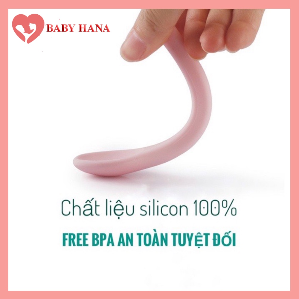 Thìa Silicon Siêu Mềm Cho Bé Tập Ăn, Thìa Ăn Dặm Bảo Vệ Nướu Chất Liệu Cao Cấp An Toàn