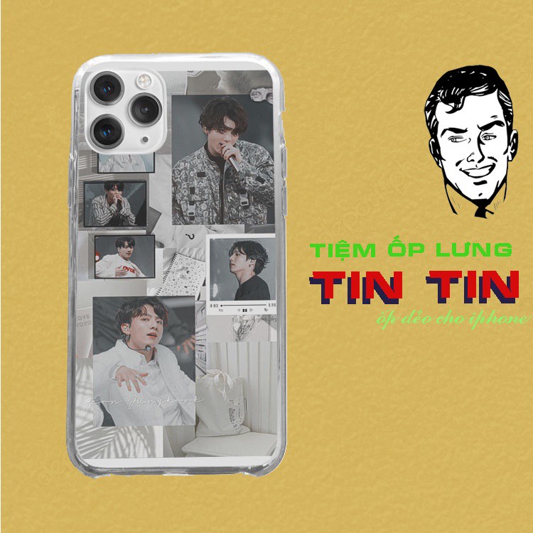 Ốp Lưng TINTIN jeon jungkook white aesthetic collage art cho iphone 5 - iphone 12 BTSPOD20210034