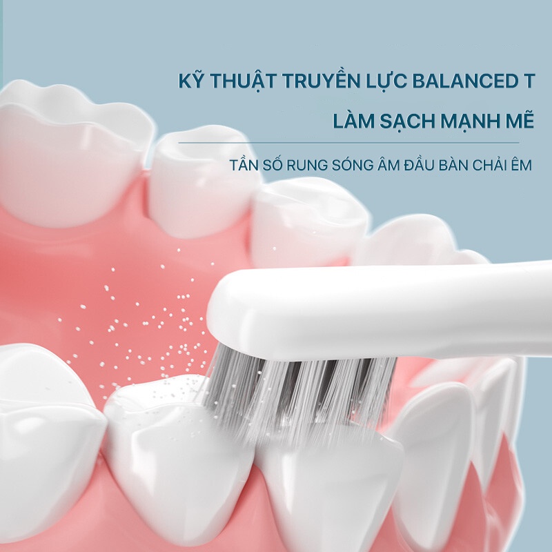 Bàn chải điện BOMIDI T501 công nghệ sóng âm đánh răng tự động 3 chế độ làm sạch mảng bám hiệu quả