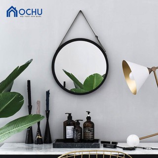 Gương tròn treo tường khung gỗ hàn quốc - mirror circle - đ