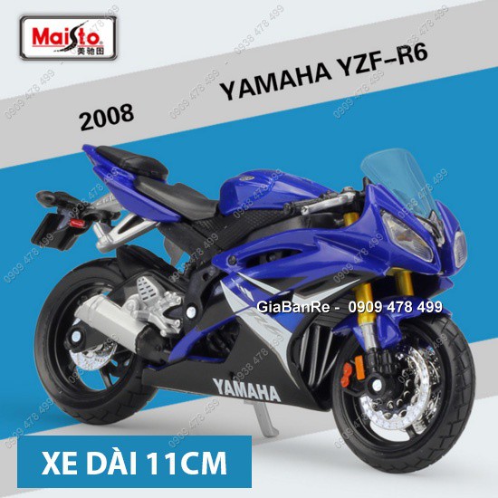 Xe Mô Hình Moto Yamaha Yzf-R6 Tỉ Lệ 1:18 - Maisto - Xanh - 8885.2b