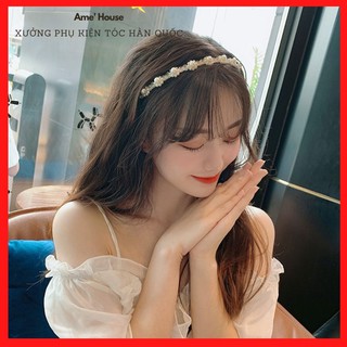 Băng Đô Cài Tóc Đính Ngọc Trai Gỉa Thời Trang Phong Cách Hàn Quốc