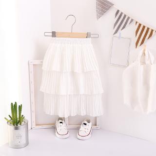 Đầm voan trắng xếp tầng đáng yêu cho bé gái