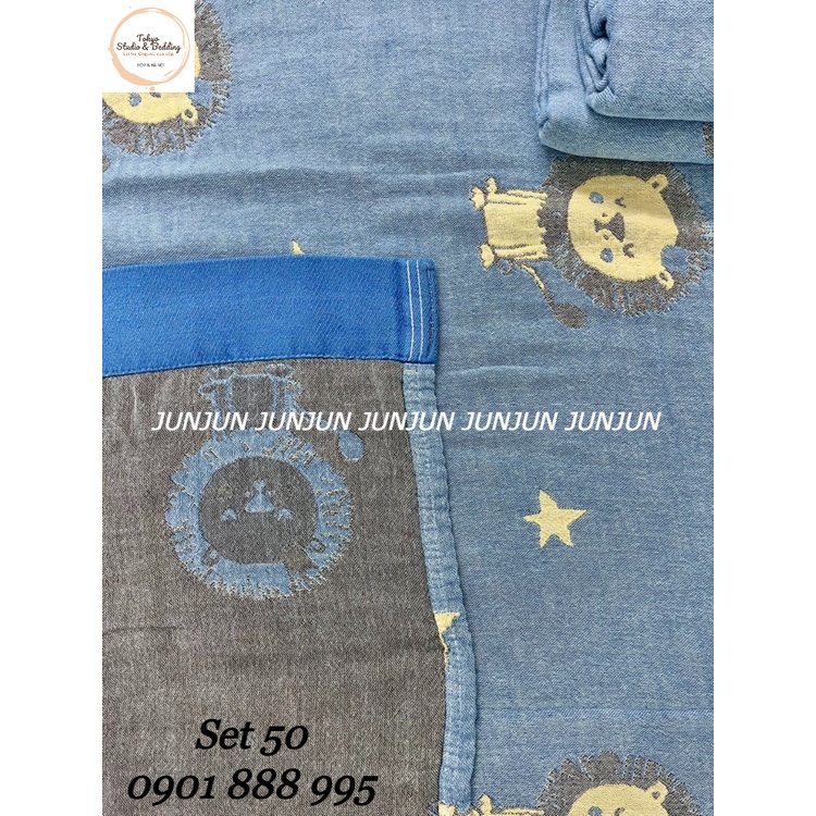 N24_SET Chăn Ga Gối vải Xô Organic cotton dòng cao cấp