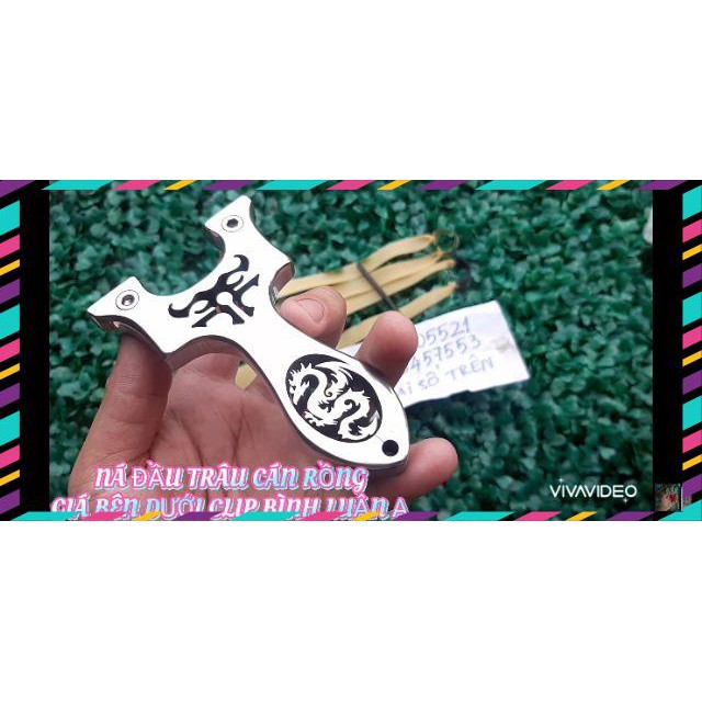 Ná thun cao su đầu trâu cán rồng thép 304 tặng 2 dây + hít