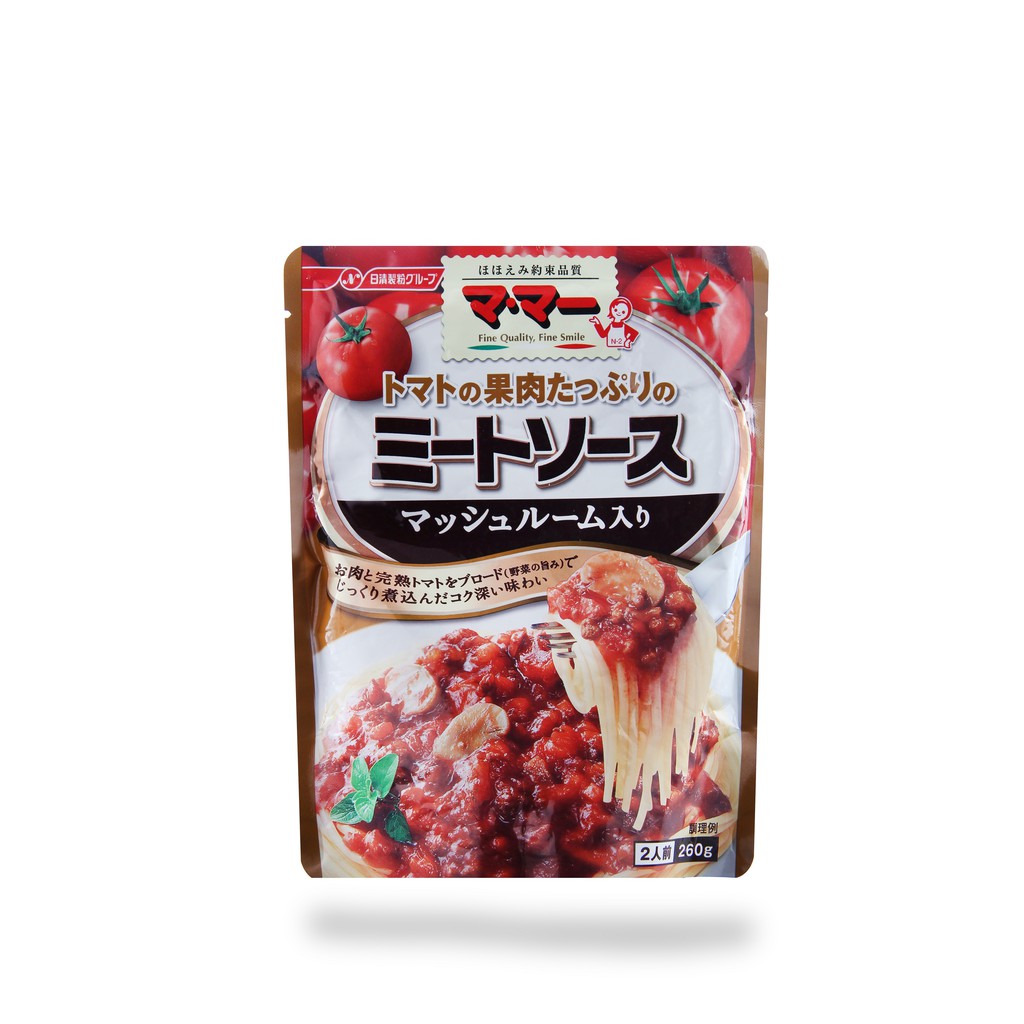 Nước xốt Pasta cà chua và thịt (có nấm) Nisshin 260g