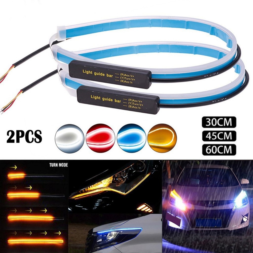 Bộ 2 Led Day đen Mi O To Xe May Tich Hợp Xi Nhan đuổi 30cm 45cm 60cm Silicon Chống Nước Video Lắp Tren E Hoan Thiện Chinh Hang 126 000đ