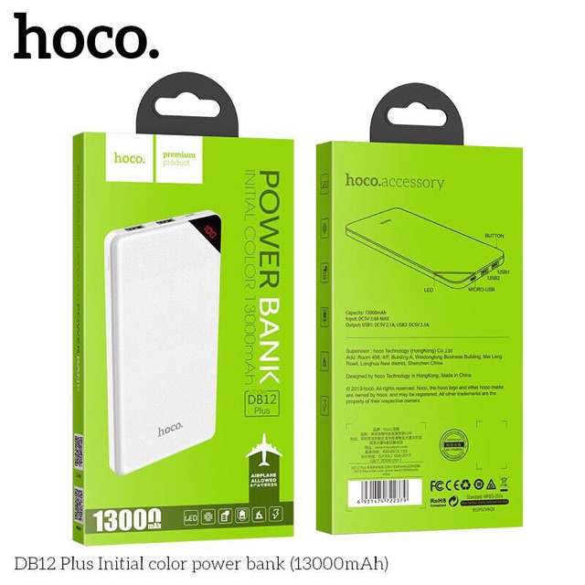 Pin sạc dự phòng 13000mAh Hoco DB12 chính hãng