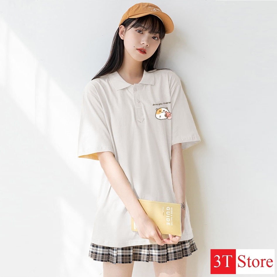 Áo Polo Nữ Freesize Form Rộng. Cotton Thấm Hút Mồ Hôi | BigBuy360 - bigbuy360.vn