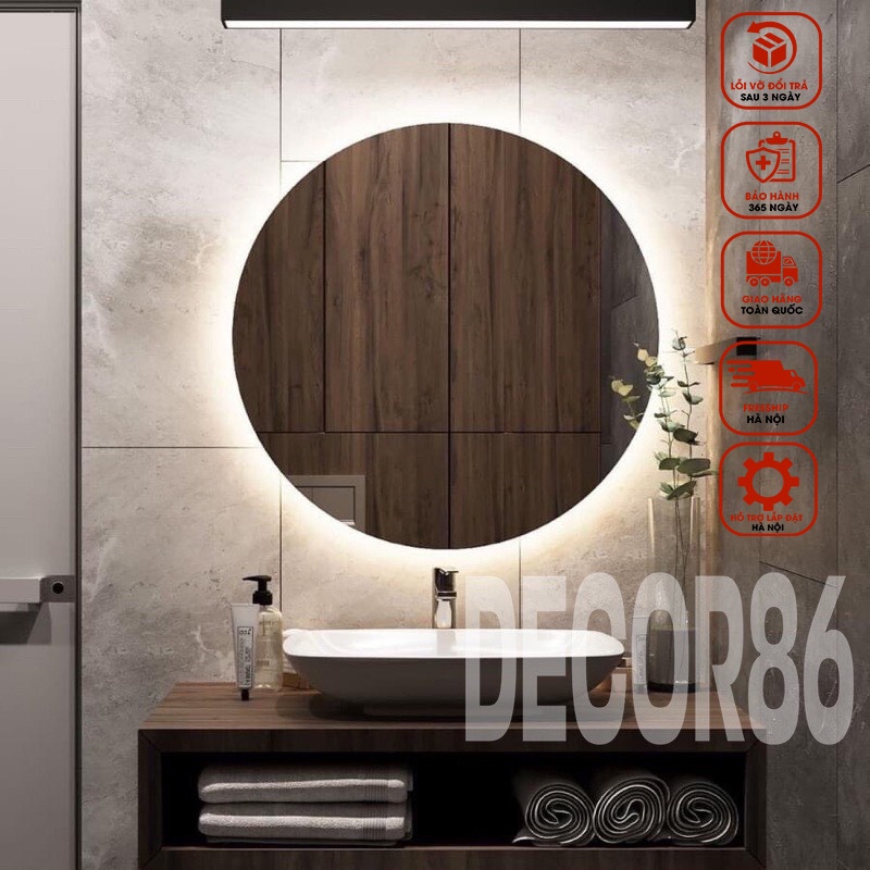 gương tròn treo tường led cảm ứng cao cấp DECOR85