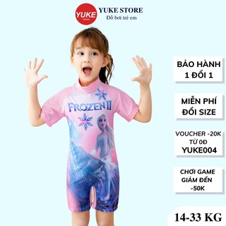Đồ bơi liền thân bé gái nữ hoàng băng giá 2, ngắn tay cho trẻ 3-11 tuổi Yuke store
