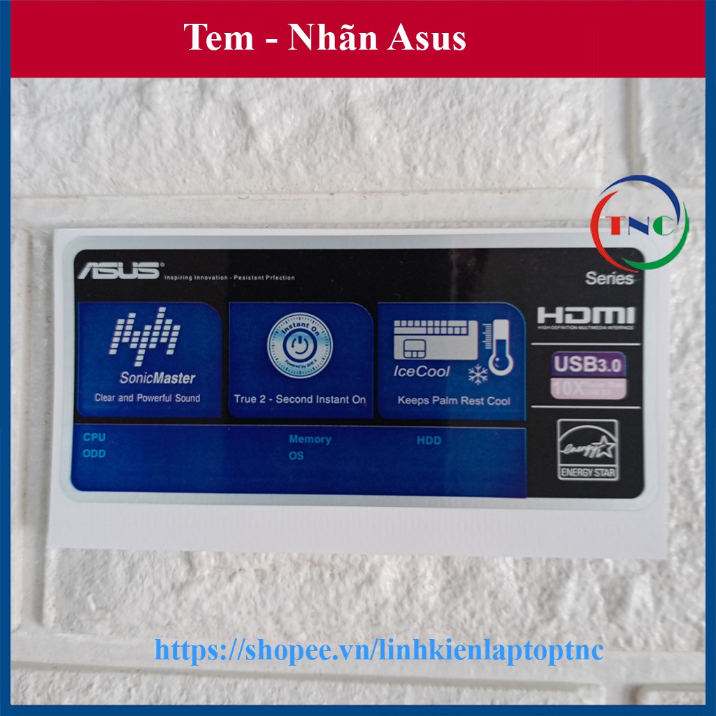 Nhãn Dán Asus Trang Trí Laptop Asus - màu Xanh dài