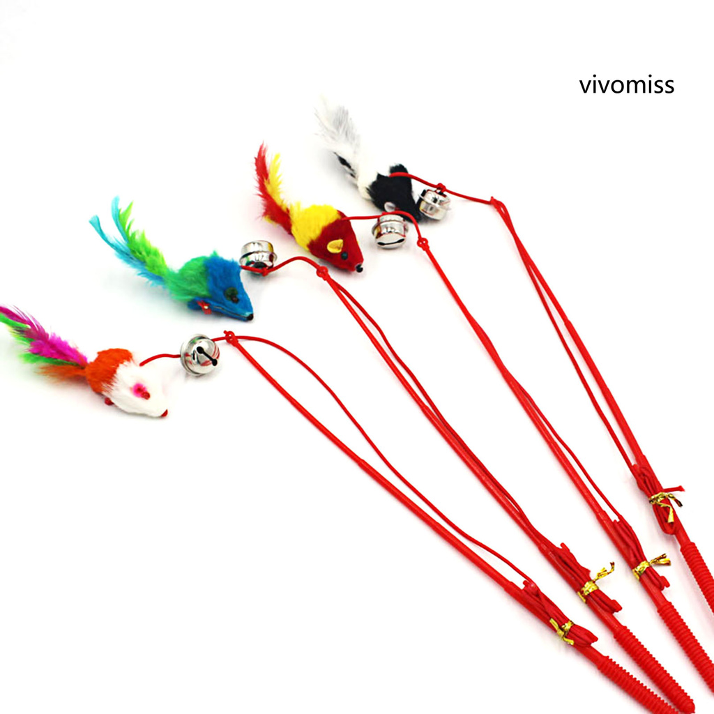 Gậy trêu chọc mèo gắn chú chuột bằng nhựa độc đáo