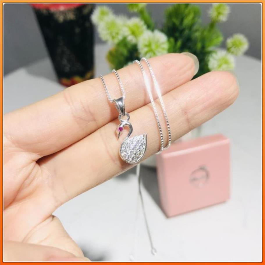 (BẠC CHUẨN) DÂY CHUYỀN BẠC CHO NỮ MẶT THIÊN NGA ĐƠN GẮN ĐÁ LẤP LÁNH PHỤ KIỆN TRANG SỨC CAO CẤP NO.93 VÒNG CỔ NỮ ĐẸP