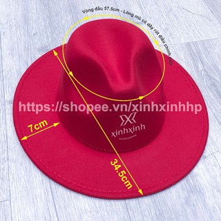 Mũ rộng vành dạ trơn Panama