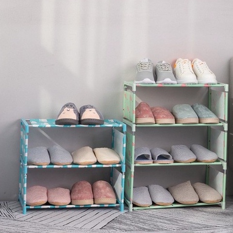 KỆ ĐỂ GIÀY DÉP 4 TẦNG KHÔNG DỆT HOA VĂN XINH ĐẸP TIỆN DỤNG CHẮC CHẮN NHẸ DỄ DI CHUYỂN MỌI NƠI