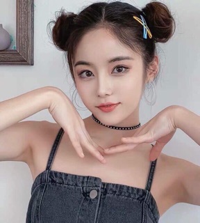 Tóc giả tóc búi tròn size mini- hình thật