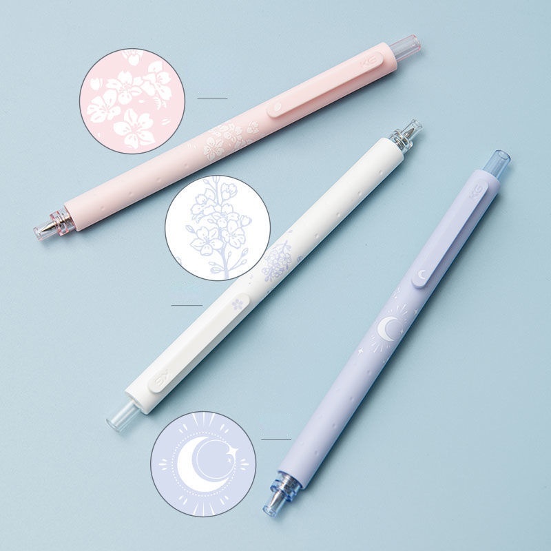 Set 3 Bút Mực Gel Ngòi 0.5Mm Vỏ Kim Loại Màu Đen