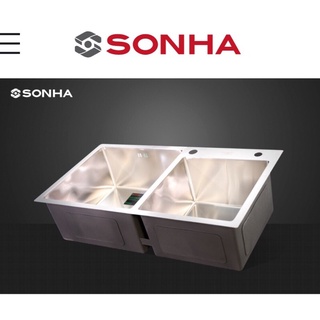 Chậu đúc SƠN HÀ luxury Inox 304 bóng sáng chậu rửa chén bát