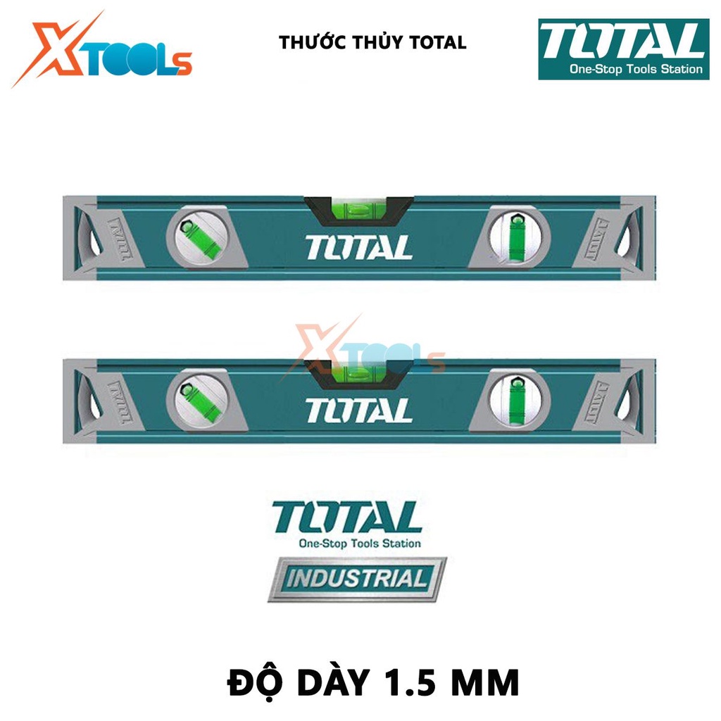 Thước thủy TOTAL | Thước nivo Chiều dài 30cm-60cm, Độ dày thanh nhôm 1.5mm đo góc nghiêng, độ nghiêng, độ dốc, đo độ cân