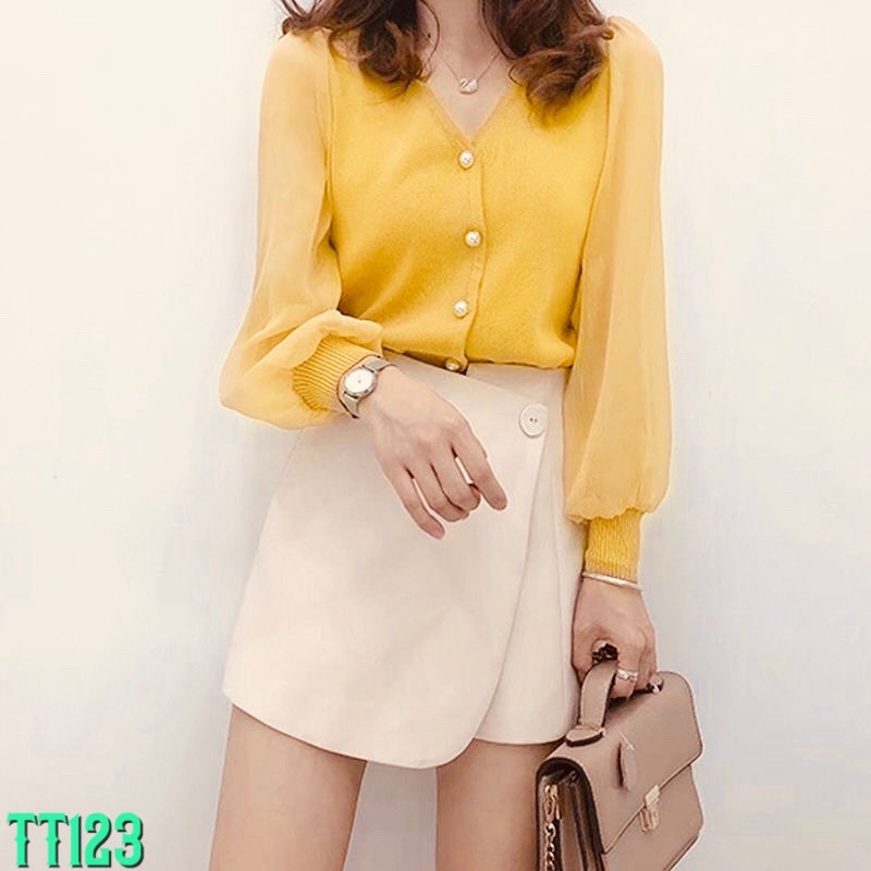 [ Giá Sỉ ] Áo len nữ cổ tim, áo len pha tay lưới hàng quảng châu loại 1 | BigBuy360 - bigbuy360.vn