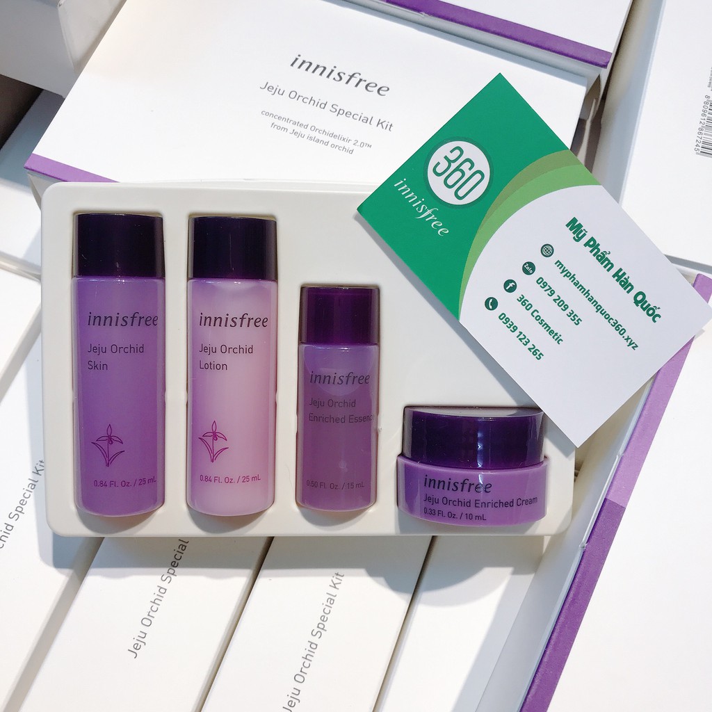 [Sale Lỗ Thu Hồi Vốn] Bộ Dưỡng Trẻ Hóa Da Hoa Lan Tím Innisfree Jeju Orchid Special Kit