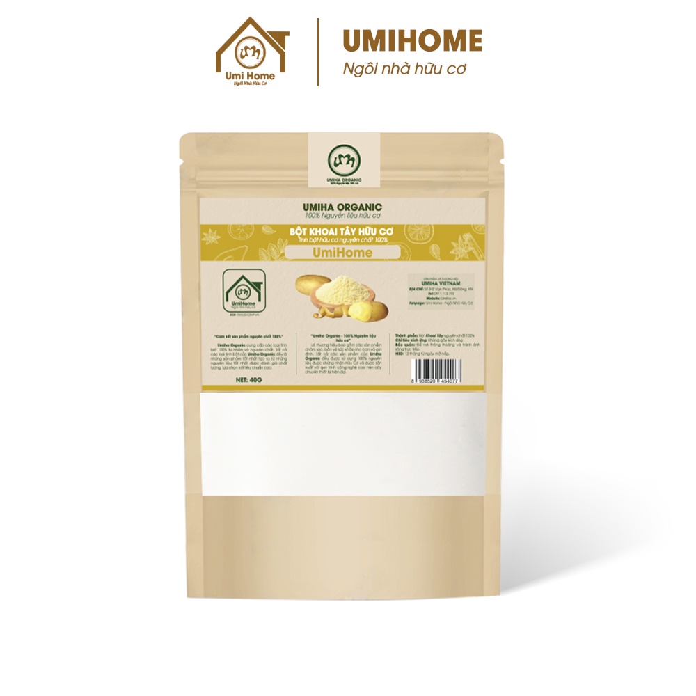 Bột Khoai Tây đắp mặt hữu cơ UMIHOME nguyên chất 135g dưỡng da trắng hồng, mịn màng hiệu quả