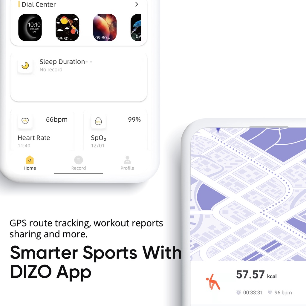Đồng hồ thông minh Realme TechLife DIZO Watch 2 Sports thể thao màn hình cảm ứng HD  5ATM chống thấm nước