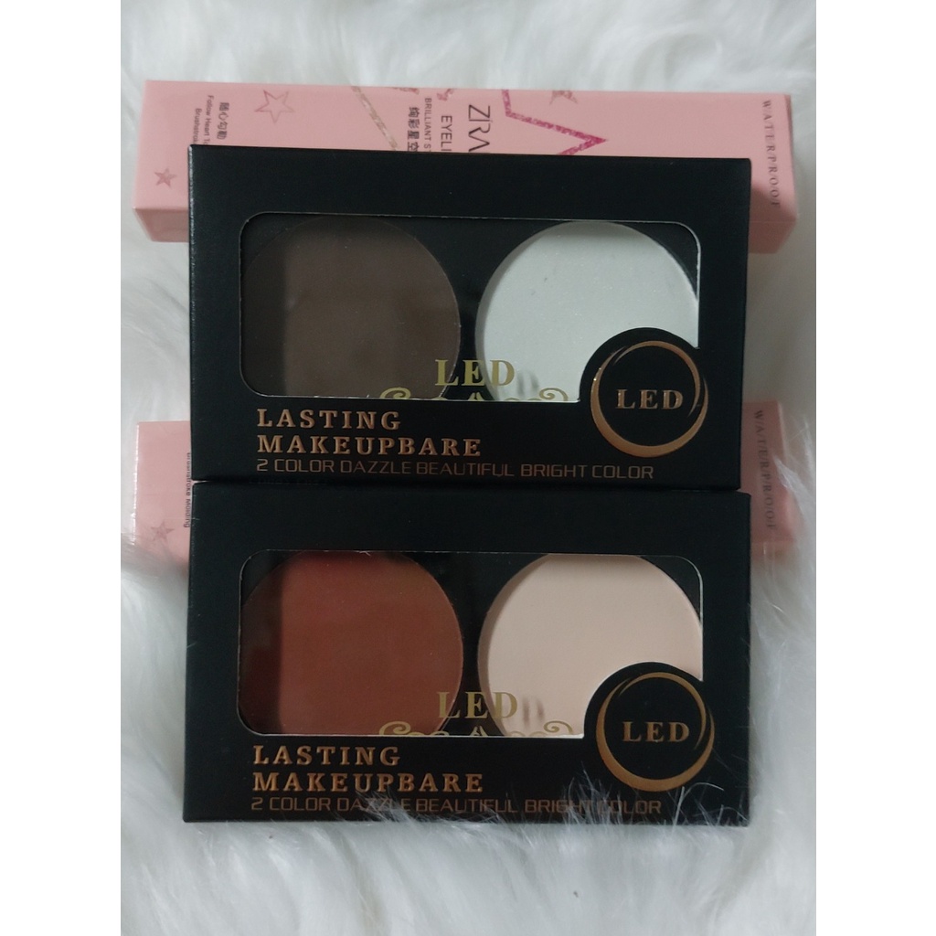 Phấn Tạo Khối 2 ô Highlight LASTING MAKEUPBARE LED