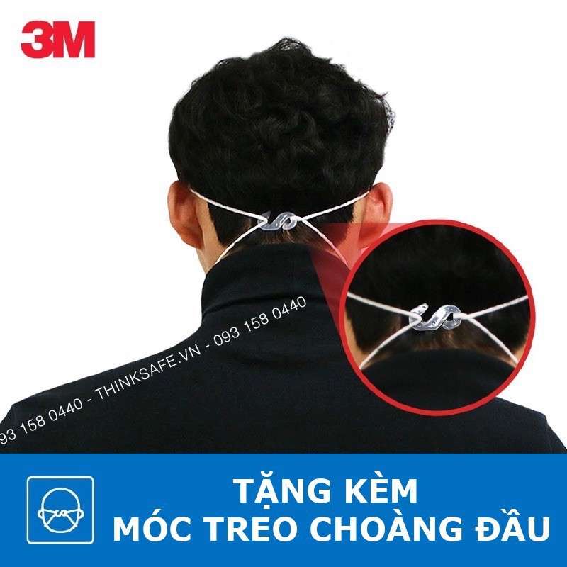 Khẩu trang KF94 3M Thinksafe , kiểu dáng 3D hàn quốc, thời trang, vải kháng khuẩn màu trắng, 3M chính hãng - 3m 9013