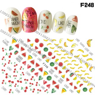 Sticker dán móng tay mẫu hoa quả Fruit Mã F248, F563