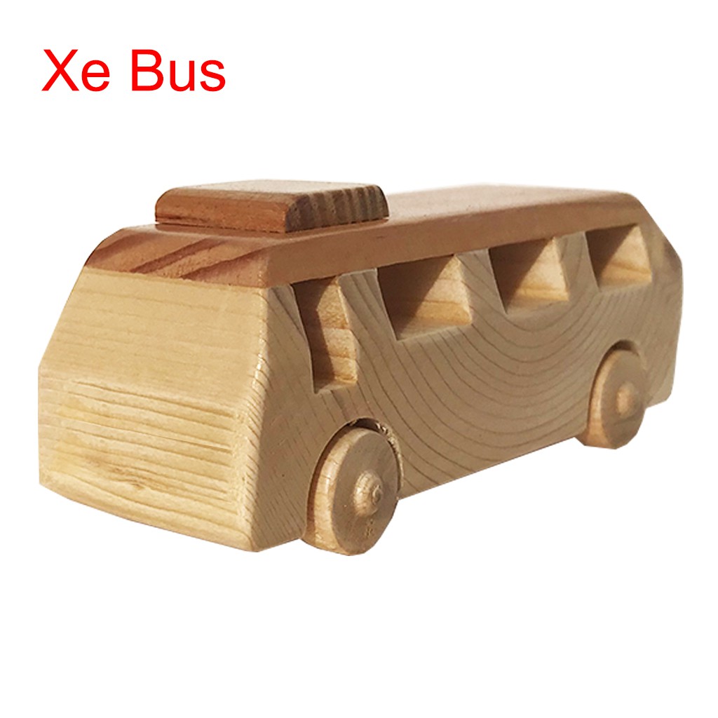 Xe đồ chơi gỗ an toàn cho bé - Xe bus gỗ