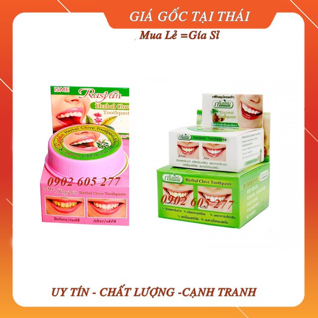 [Combo] 12 Kem Tẩy Trắng Răng Rasyan – Green Herb Thái Lan (Hồng, Xanh)