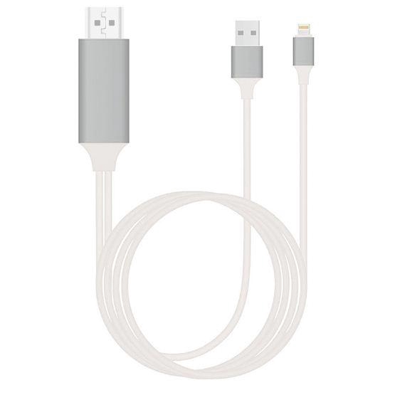 VI DEO-Cáp HDMI nối điện thoại với ti vi dùng cho Iphone 5/5S/6/6S/7/7P/8/8P/IphoneX hệ điều hành IOS 8-11 mới 2018 (Đỏ)