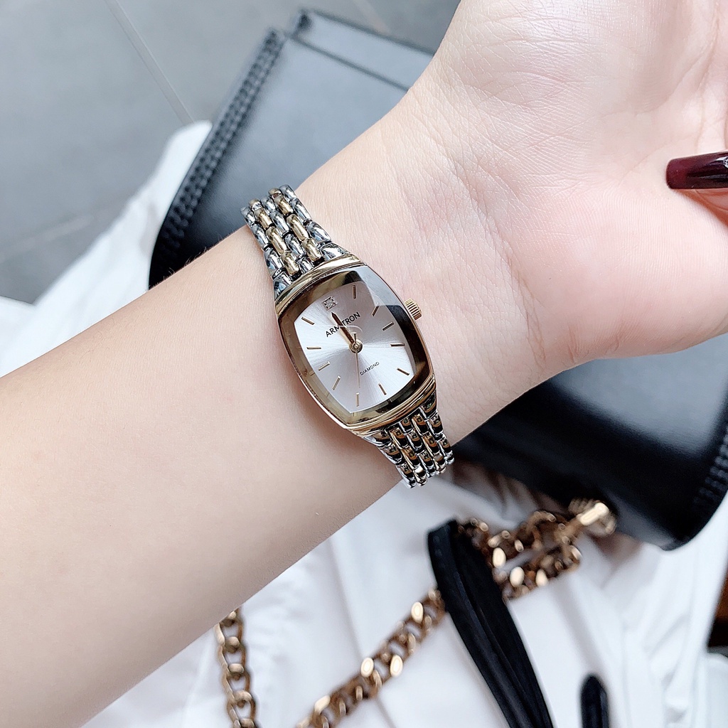Đồng Hồ nữ AR 75/5195SVTT mặt chữ nhật  case 21mm