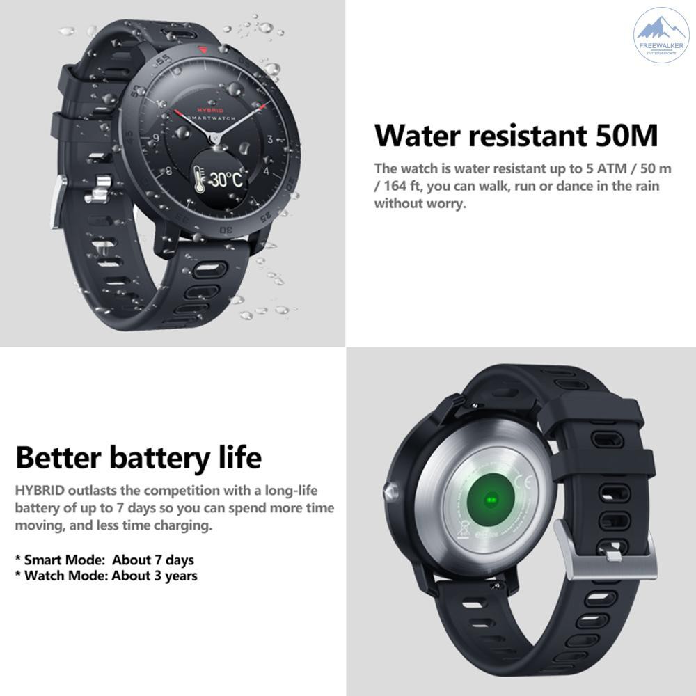 Đồng hồ Smartwatch HAFU HF9 HYBIRD nhận thông báo cuộc gọi nhịp tim tập luyện thể thao