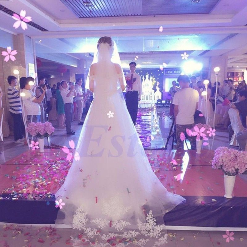 Khăn voan cô dâu nhiều lớp màu trắng