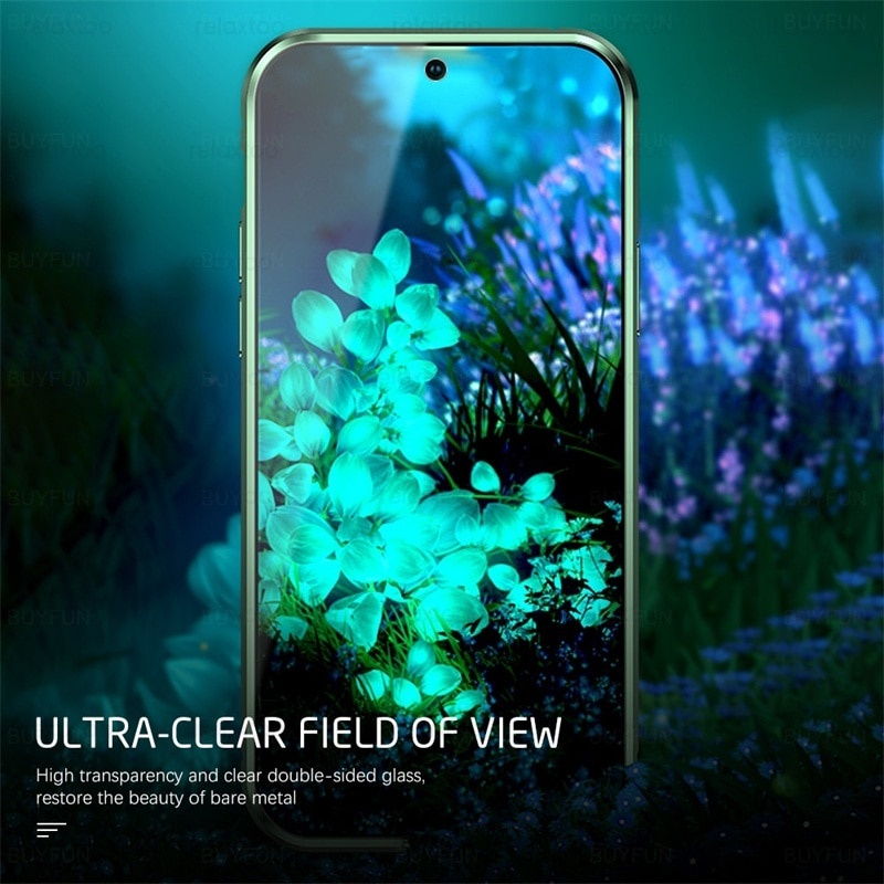 360° Ốp Điện Thoại Kính Cường Lực Hai Mặt Nắp Lật Nam Châm Cho Samsung Galaxy S23 Ultra 22 S22 Ultra Plus S22Ultra 5G