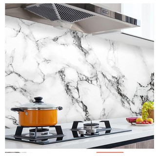 1 mét Giấy dán bếp khổ rộng 60cm VÂN ĐÁ TRẮNG Y5017 có keo sẵn