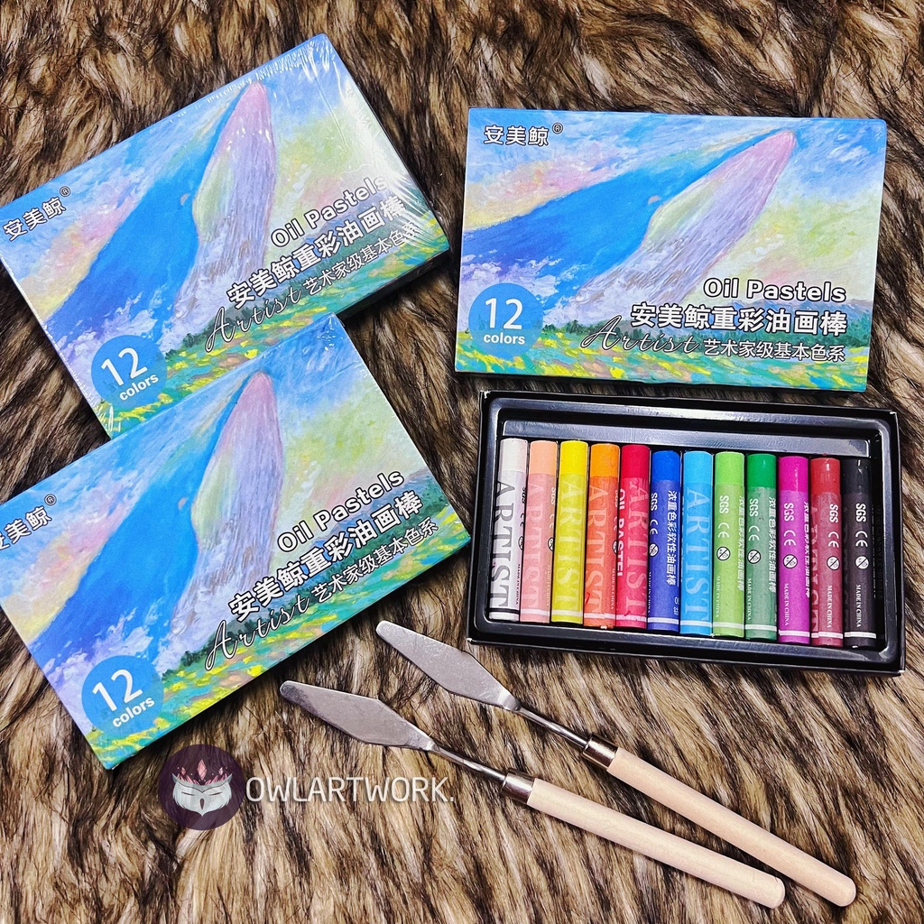 [CÚ TUYẾT] Màu Sáp Dầu Cá Voi Soft Oil Pastels Hạng Hoạ Sĩ 12/24/36/48