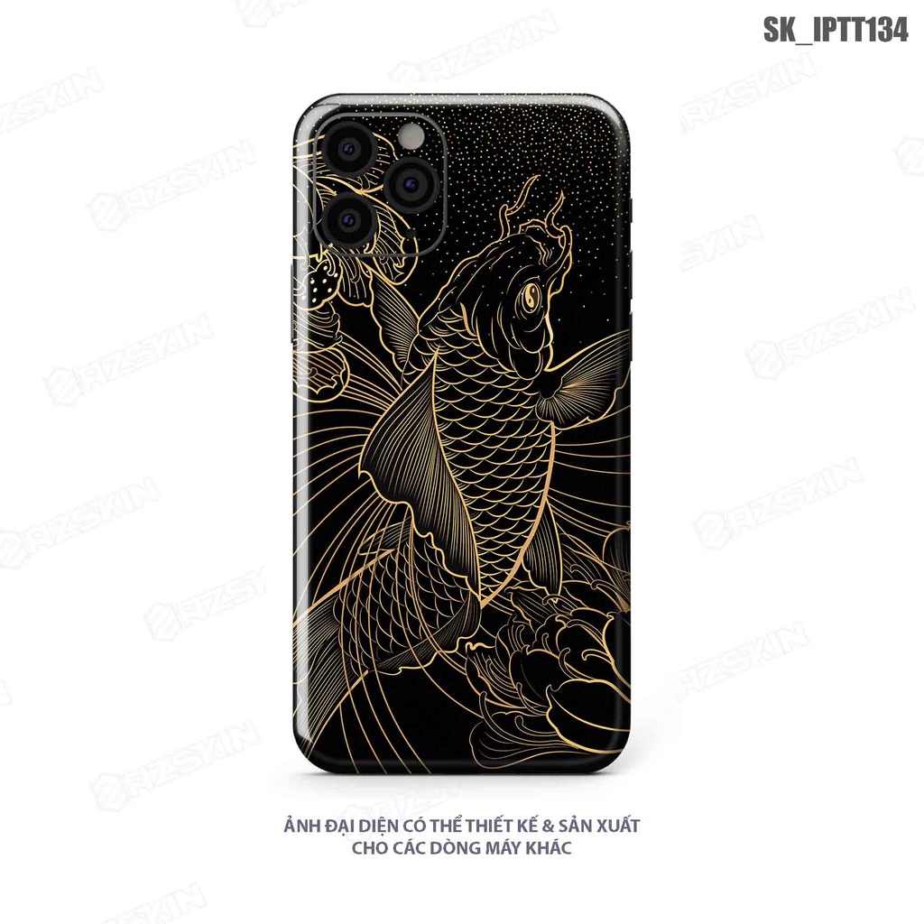 Miếng Dán Skin Cá Chép Tattoo IPhone 7/14 Pro Max |SK_IPTT134| Chất Liệu Cao Cấp, Hình In sắc Nét, Cán Film Chống Xước