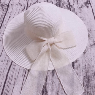 Nón cói Vintage nơ dài đi biển cho nữ (nhiều màu)